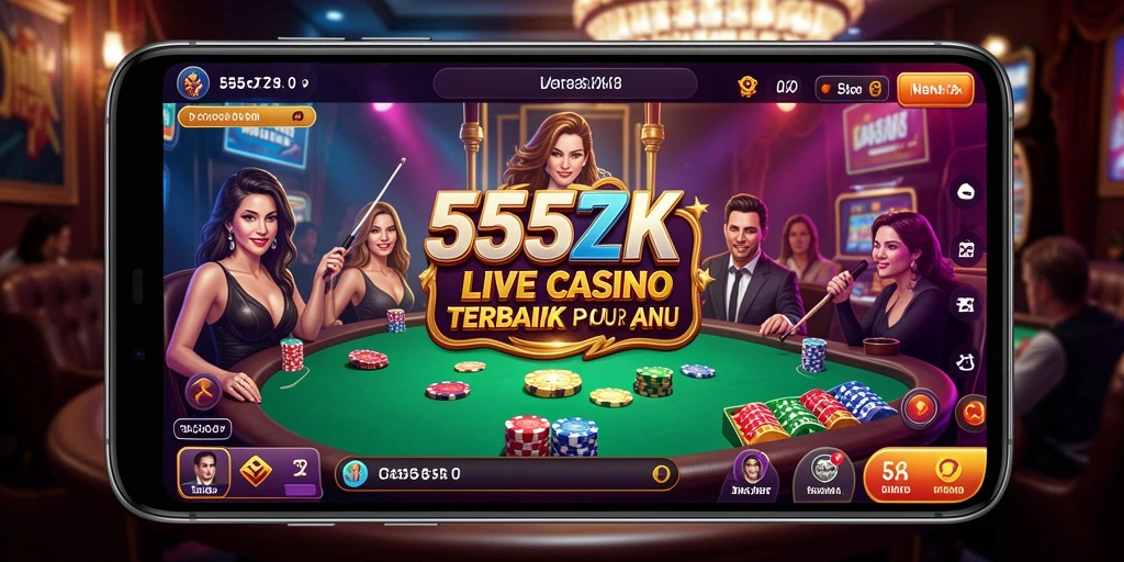Tampilan gameplay Live Casino yang mendebarkan di 555ZK.
