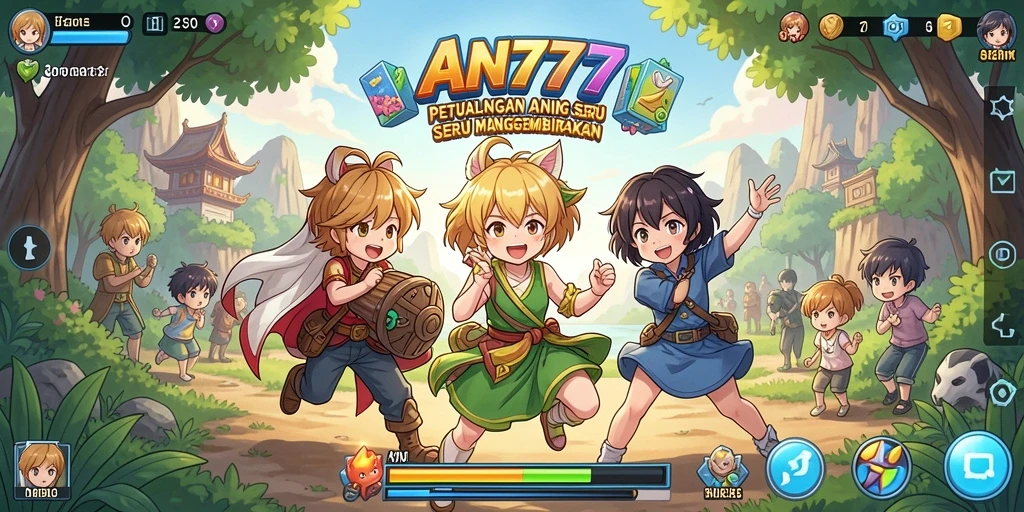 Tampilan gameplay seru dari AN777 dengan karakter Anime yang menawan.