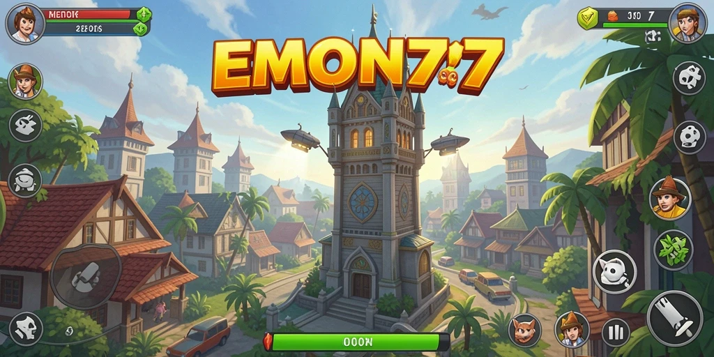 Tampilan gameplay seru dari EMON77 dalam Tower Defense.