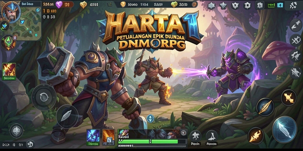 Tampilan gameplay <strong>HARTA11</strong> yang menakjubkan menunjukkan interaksi pemain dalam dunia MMORPG.