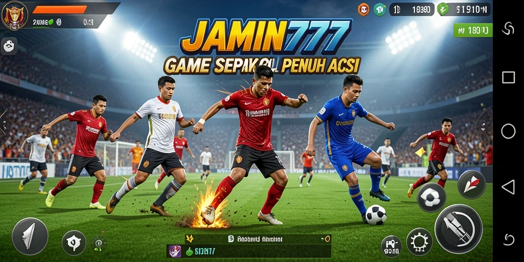 Tampilan gameplay menarik dari JAMIN777 yang menampilkan aksi sepak bola epik.