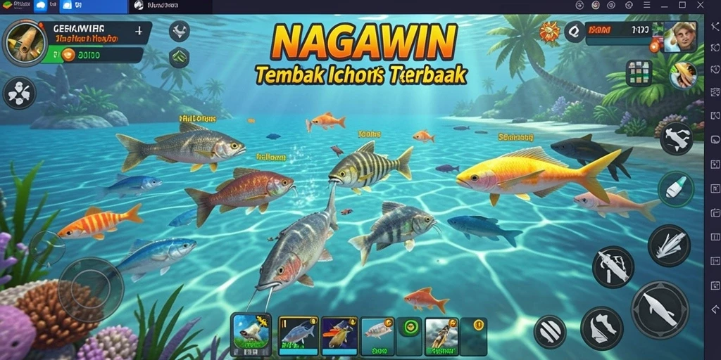 Tampilan menarik dari gameplay seru Tembak Ikan di NAGAWIN.