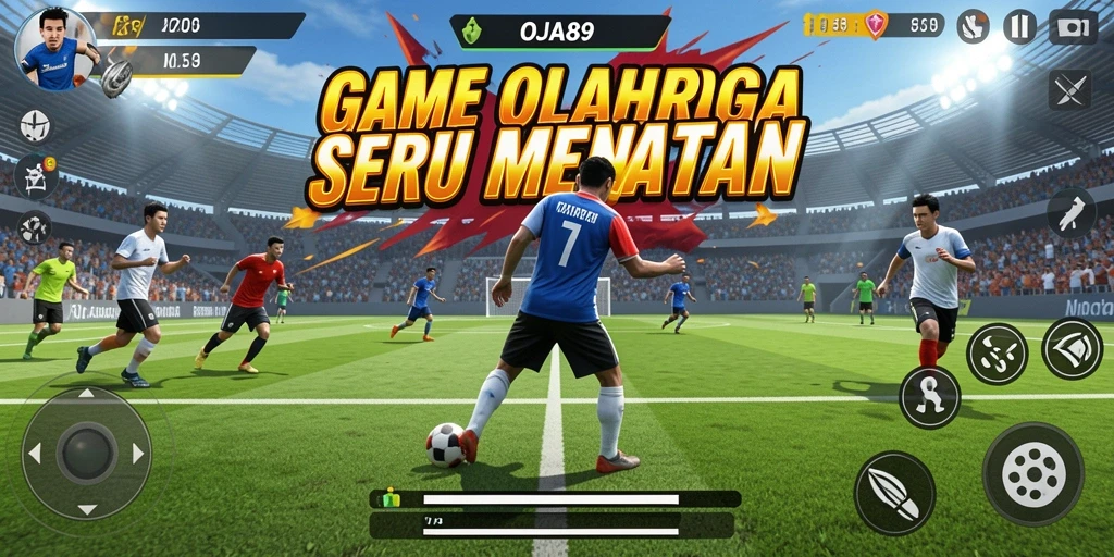 Screenshot OJA89 menampilkan aksi seru dalam permainan olahraga.