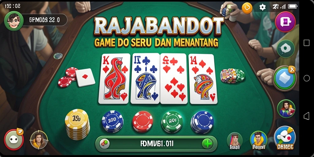 Tampilan gameplay seru di RAJABANDOT, nikmati permainan Domino.