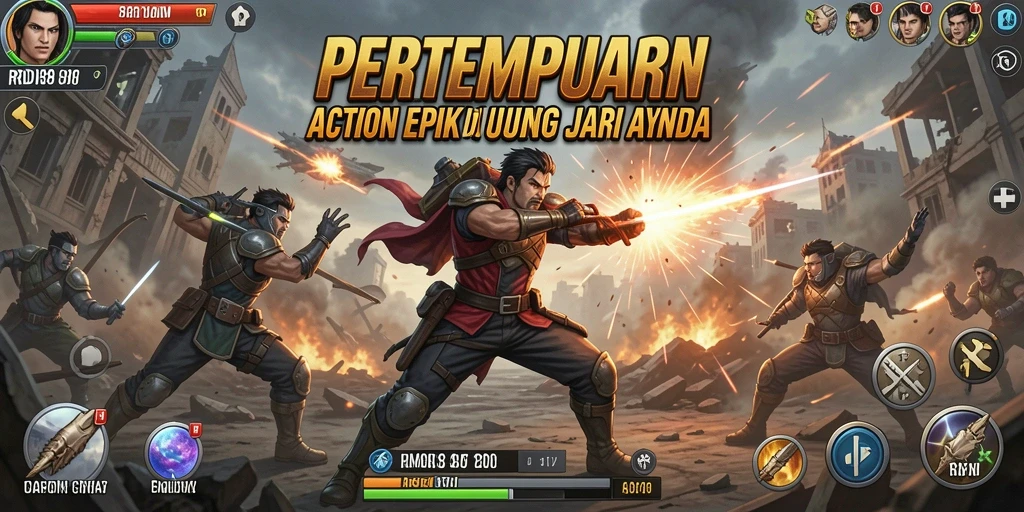 Tangkapan layar RDI88 menampilkan pertempuran seru dengan karakter yang beraksi.