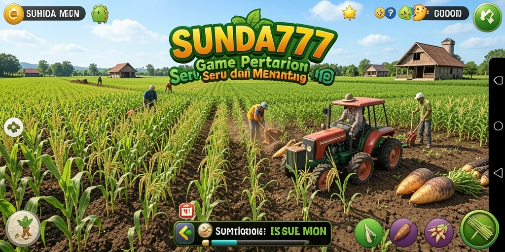 Tampilan gameplay SUNDA777 dengan suasana pertanian yang menawan.