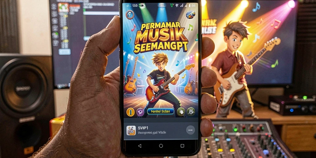 Screenshot gameplay SVIP1 menampilkan interaksi menarik dengan musik.