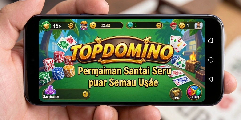 Tampilan gameplay menyenangkan dari TOPDOMINO dengan grafis yang menarik.