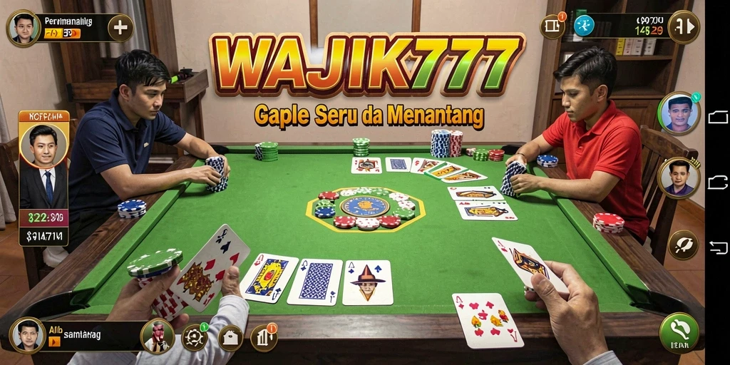 Tampilan gameplay seru dari WAJIK777 saat bermain Gaple.